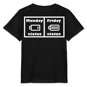 Lustiger Wochenstatus - Stanley/Stella Kinder T-Shirt MINI CREATOR  - Schwarz - Vorne - Mikhail (115cm)