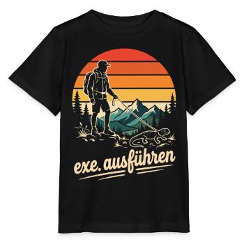 Programmierer Humor exe Echse ausführen - Stanley/Stella Kinder T-Shirt MINI CREATOR  - Schwarz - Vorne - Mikhail (115cm)