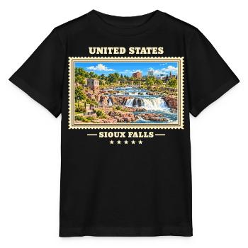 Vereinigte Staaten Sioux Falls Vintage Reisemarke - Stanley/Stella Kinder T-Shirt MINI CREATOR  - Schwarz - Vorne - Mikhail (115cm)