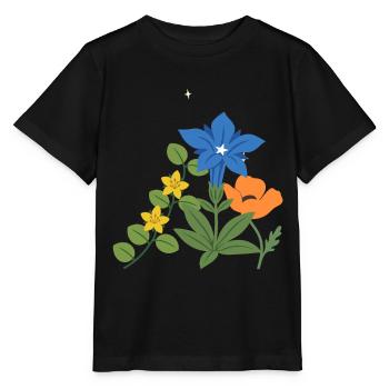 Blumen botanisch Natur Design - Stanley/Stella Kinder T-Shirt MINI CREATOR  - Schwarz - Vorne - Mikhail (115cm)