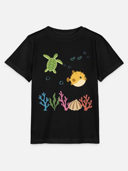 Meeresschildkröte Unterwasser Kinder Meer - Stanley/Stella Kinder T-Shirt MINI CREATOR - Schwarz