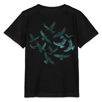 Teal Vogelflug Muster - Stanley/Stella Kinder T-Shirt MINI CREATOR  - Schwarz - Vorne - Mikhail (115cm)