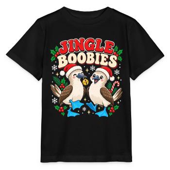 Jingle Boobies mit Weihnachts Glocken Weihnachten - Stanley/Stella Kinder T-Shirt MINI CREATOR  - Schwarz - Vorne - Mikhail (115cm)