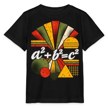 Satz des Pythagoras – Mathematische Wissenschaftsgleichung - Stanley/Stella Kinder T-Shirt MINI CREATOR  - Schwarz - Vorne - Mikhail (115cm)