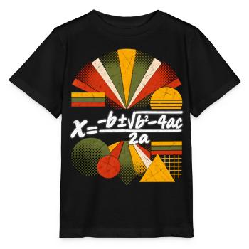 Quadratische Gleichung – Mathematische Naturwissenschaftsgleichung - Stanley/Stella Kinder T-Shirt MINI CREATOR  - Schwarz - Vorne - Mikhail (115cm)