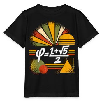 Goldener Schnitt – Mathematische Wissenschaftsgleichung - Stanley/Stella Kinder T-Shirt MINI CREATOR  - Schwarz - Vorne - Mikhail (115cm)