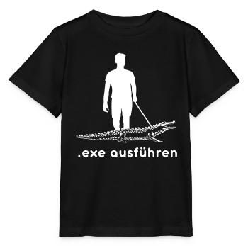 Admin Informatiker Programmierer Exe Ausführen - Stanley/Stella Kinder T-Shirt MINI CREATOR  - Schwarz - Vorne - Mikhail (115cm)