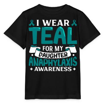 Anaphylaxie Tochter - Ich trag Türkis - Stanley/Stella Kinder T-Shirt MINI CREATOR  - Schwarz - Vorne - Mikhail (115cm)
