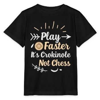 Spiel schneller – Crokinole ist kein Schach - Stanley/Stella Kinder T-Shirt MINI CREATOR  - Schwarz - Vorne - Mikhail (115cm)