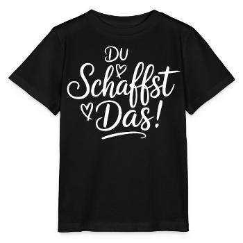 Du schaffst das Wir schaffen das Sprüche Shirt - Stanley/Stella Kinder T-Shirt MINI CREATOR  - Schwarz - Vorne - Mikhail (115cm)