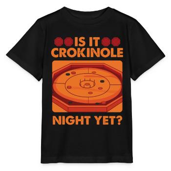 Crokinole Night Yet? Brettspiel Abend Crokinole - Stanley/Stella Kinder T-Shirt MINI CREATOR  - Schwarz - Vorne - Mikhail (115cm)