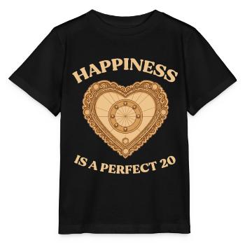 Glück ist eine perfekte 20 – Crokinole Herz - Stanley/Stella Kinder T-Shirt MINI CREATOR  - Schwarz - Vorne - Mikhail (115cm)