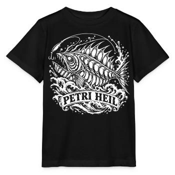 Petri Heil. Monsterfisch aus der Tiefsee. - Stanley/Stella Kinder T-Shirt MINI CREATOR  - Schwarz - Vorne - Mikhail (115cm)