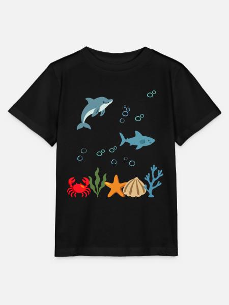 Delfin Unterwasser Kinder Hai - Stanley/Stella Kinder T-Shirt MINI CREATOR  - Schwarz