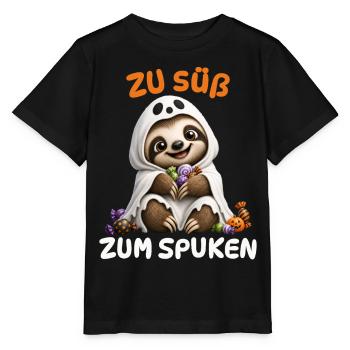 Zu Süß Zum Spuken – Faultier Geist Kinder - Stanley/Stella Kinder T-Shirt MINI CREATOR  - Schwarz - Vorne - Mikhail (115cm)