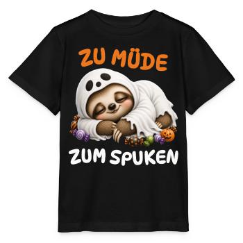 Zu Müde Zum Spuken – Faultier Geist Kinder - Stanley/Stella Kinder T-Shirt MINI CREATOR  - Schwarz - Vorne - Mikhail (115cm)