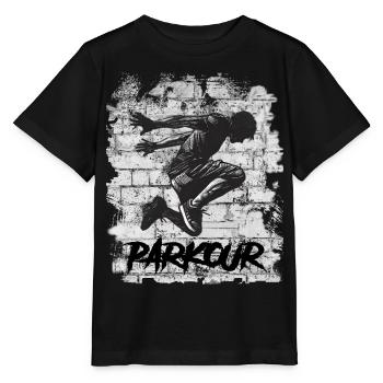 Parkour - Stanley/Stella Kinder T-Shirt MINI CREATOR  - Schwarz - Vorne - Mikhail (115cm)