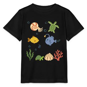 Nautilus Unterwasser Kinder Meeresschildkröte Meer - Stanley/Stella Kinder T-Shirt MINI CREATOR  - Schwarz - Vorne - Mikhail (115cm)