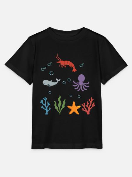 Garnele Unterwasser Kinder Wal - Stanley/Stella Kinder T-Shirt MINI CREATOR - Schwarz