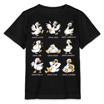 Gans Lustig Wild Verrückt Gänse Wortspiel - Stanley/Stella Kinder T-Shirt MINI CREATOR  - Schwarz - Vorne - Mikhail (115cm)