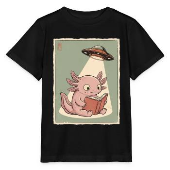 Vintage Japanese Axolotl Buchliebhaber UFO Alien - Stanley/Stella Kinder T-Shirt MINI CREATOR  - Schwarz - Vorne - Mikhail (115cm)