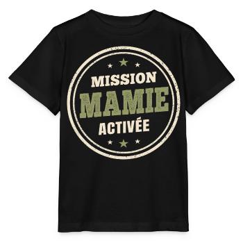Oma-Mission aktiviert | Zukünftige Großmutter - Stanley/Stella Kinder T-Shirt MINI CREATOR  - Schwarz - Vorne - Mikhail (115cm)
