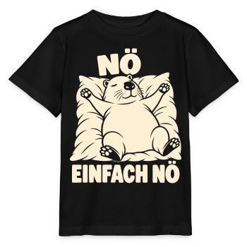 Nö, einfach nö – Schlafendes Capybara - Stanley/Stella Kinder T-Shirt MINI CREATOR  - Schwarz - Vorne - Mikhail (115cm)