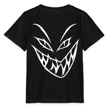 Dämonisches Grinsen – Unheimliche Horrorfratze - Stanley/Stella Kinder T-Shirt MINI CREATOR  - Schwarz - Vorne - Mikhail (115cm)