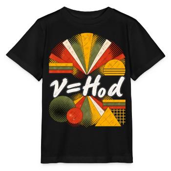 Hubbles Gesetz – Physikalische Gleichung - Stanley/Stella Kinder T-Shirt MINI CREATOR  - Schwarz - Vorne - Mikhail (115cm)