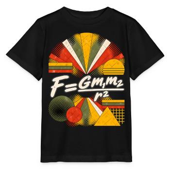 Newtons Gravitationsgesetz – Gleichung - Stanley/Stella Kinder T-Shirt MINI CREATOR  - Schwarz - Vorne - Mikhail (115cm)