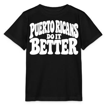 Boricua Stolz mit Karibik Flair - Stanley/Stella Kinder T-Shirt MINI CREATOR  - Schwarz - Vorne - Mikhail (115cm)