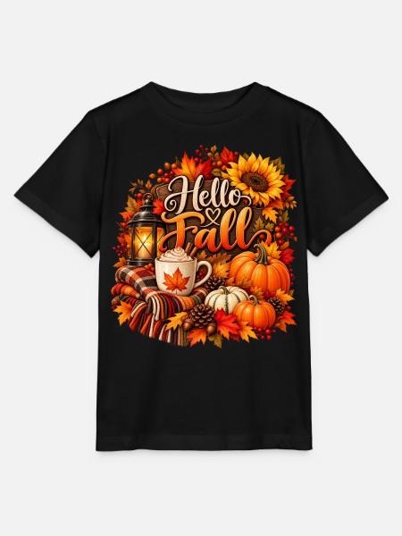 Hallo Herbst-Gemütliche Ernteszene - Stanley/Stella Kinder T-Shirt MINI CREATOR - Schwarz