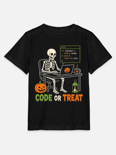Halloween Programmierer Skelett Code or Treat - Stanley/Stella Kinder T-Shirt MINI CREATOR - Schwarz