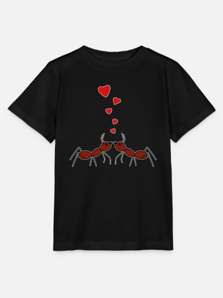 Verliebtes Ameisenpaar - Stanley/Stella Kinder T-Shirt MINI CREATOR - Schwarz