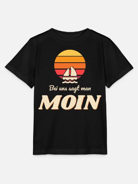 Bei uns sagt man Moin – Norddeutscher Spruch - Stanley/Stella Kinder T-Shirt MINI CREATOR  - Schwarz