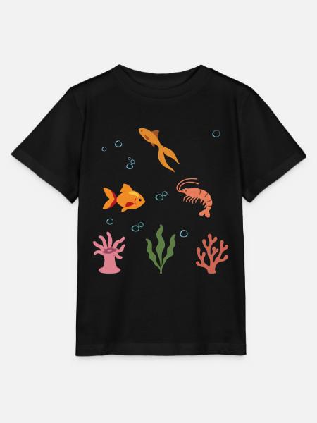Goldfisch Unterwasser Kinder Fisch Garnele - Stanley/Stella Kinder T-Shirt MINI CREATOR  - Schwarz
