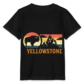 Yellowstone National Park Bison - Stanley/Stella MINI CREATOR Kids’ T-Shirt - black - Front - Mikhail (115cm)