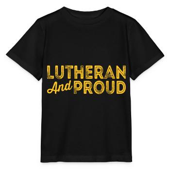Confirmation religieuse luthérienne et fière - T-shirt bio MINI CREATOR Stanley/Stella Enfant - noir - Devant - Mikhail (115cm)