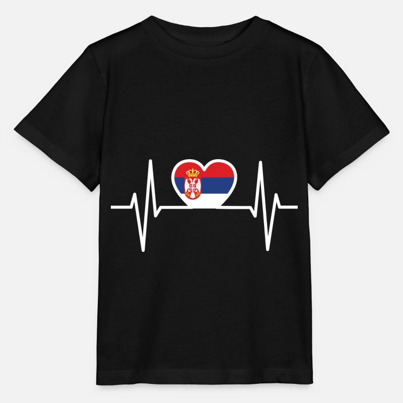 Serbie Serbes Serbe serbe ligne ECG - T-shirt bio MINI CREATOR Stanley/Stella Enfant - noir
