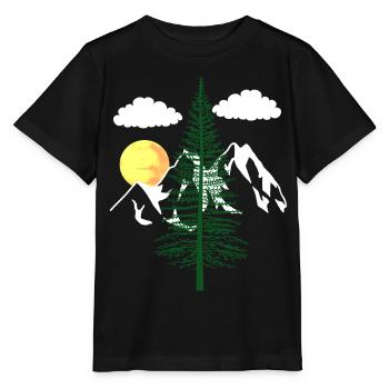 nature nature nature montagne arbres amoureux de la nature écologie - T-shirt bio MINI CREATOR Stanley/Stella Enfant - noir - Devant - Mikhail (115cm)