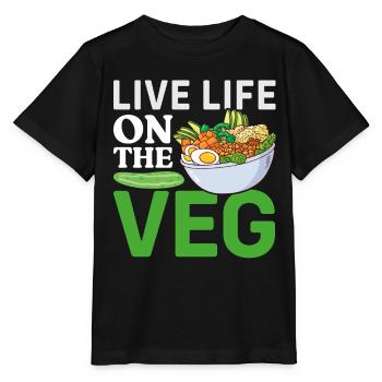 Vegetarian Vegan Vegan Veggie Animal Welfare Vegetables - Stanley/Stella MINI CREATOR Kids’ T-Shirt - black - Front - Mikhail (115cm)