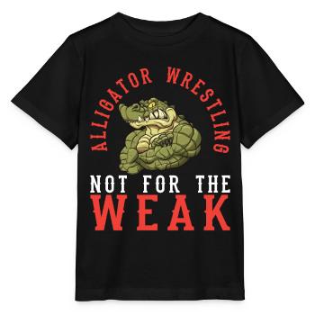 Crocodile Alligator Wrestling Reptile Gift - Stanley/Stella MINI CREATOR Kids’ T-Shirt - black - Front - Mikhail (115cm)