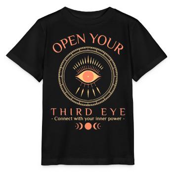 "Öffne dein drittes Auge" Mystisches spirituelles Erwachen - Stanley/Stella Kinder T-Shirt MINI CREATOR  - Schwarz - Vorne - Mikhail (115cm)