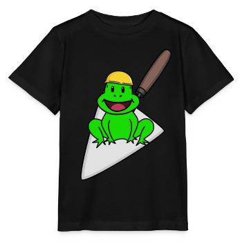 Handwerker Frosch Maurer Maurerkelle Baustelle Bau - Stanley/Stella Kinder T-Shirt MINI CREATOR  - Schwarz - Vorne - Mikhail (115cm)