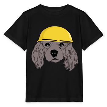 Dog Head Dog Safety Helmet Construction Site Commercial Job - Stanley/Stella MINI CREATOR Kids’ T-Shirt - black - Front - Mikhail (115cm)