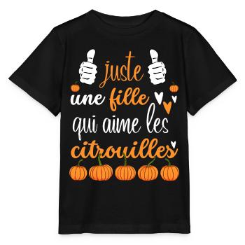 Juste une fille qui aime les citrouilles - T-shirt bio MINI CREATOR Stanley/Stella Enfant - noir - Devant - Mikhail (115cm)