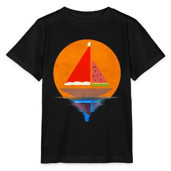 Sundown Sailing Ship Santas Hat Watermelon - Stanley/Stella MINI CREATOR Kids’ T-Shirt - black - Front - Mikhail (115cm)