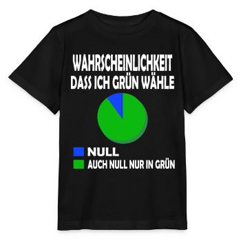 Wahrscheinlichkeit dass ich Grün wähle Null T-Shi - Stanley/Stella Kinder T-Shirt MINI CREATOR  - Schwarz - Vorne - Mikhail (115cm)