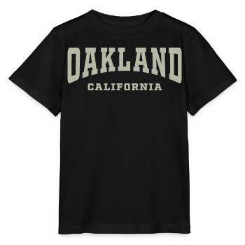 Oakland Kalifornien Typografie T-Shirt - Stanley/Stella Kinder T-Shirt MINI CREATOR  - Schwarz - Vorne - Mikhail (115cm)