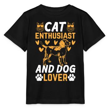 Hundehalter Katzenliebhaber I Katzenliebhaber und - Stanley/Stella Kinder T-Shirt MINI CREATOR  - Schwarz - Vorne - Mikhail (115cm)